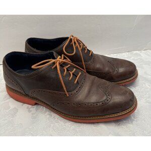 Cole Haan Men’s Size 10.5M‎ Great Jones Wingtip Shoes Brown Orange C11235